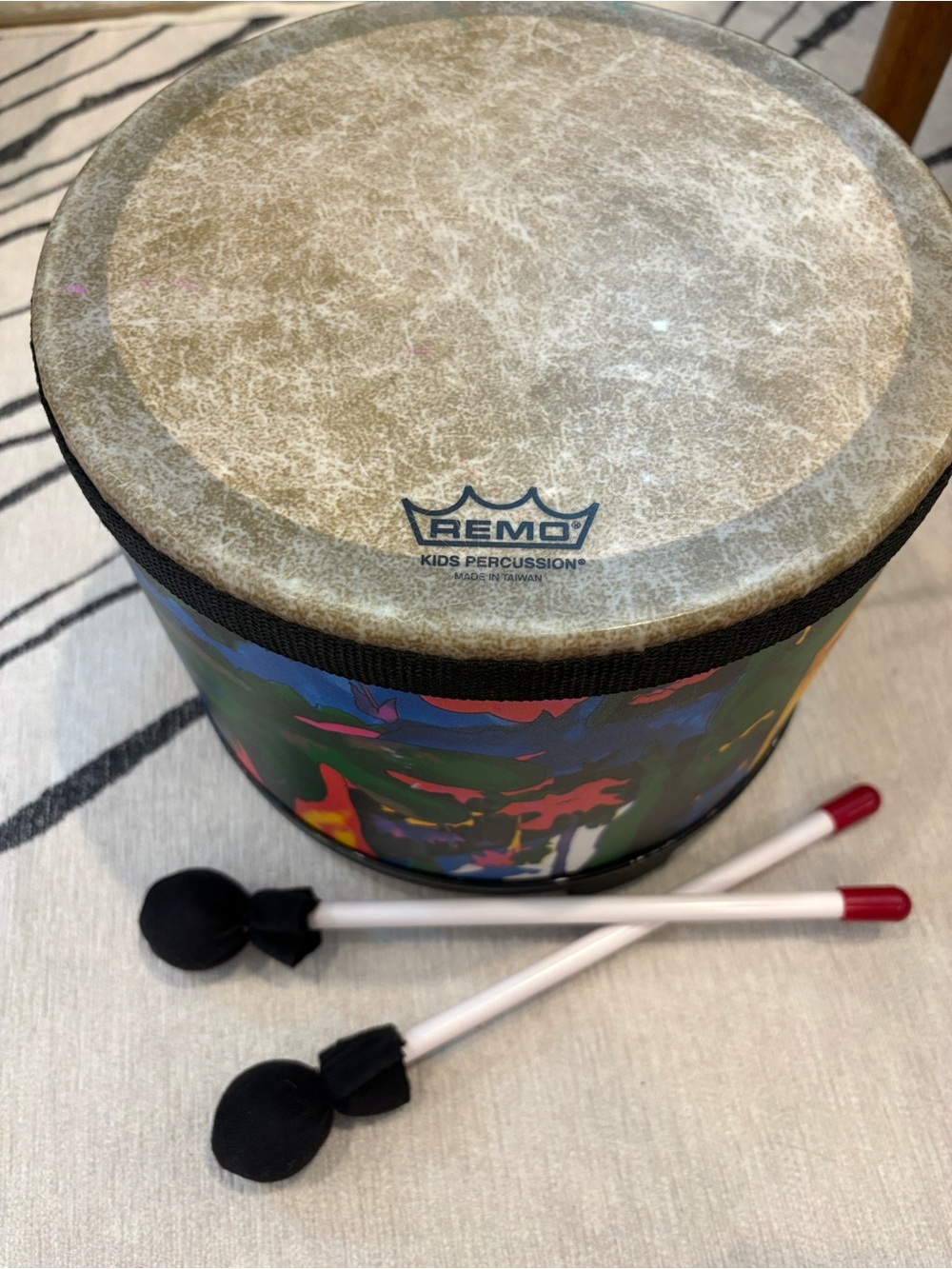 Remo Kids Percussion Colorful Djembe Drum - Green Multicolor